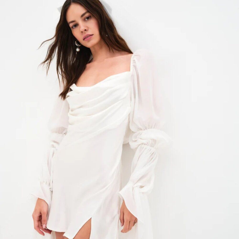 FOR LOVE & LEMONS Willow Mini Dress In White (size XS) NWT